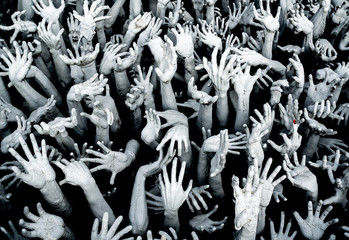 Hands from hell - Horror Background For Halloween Concept.
Zombie breakout - zombie hands rising...
