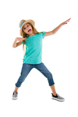 Fun playful little girl making her moves