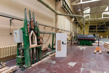 Woodworking machine in carpentry shop