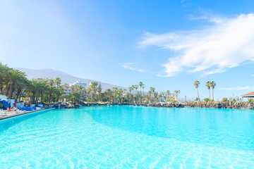 skyline of Puerto Cruz, Tenerife, Spain