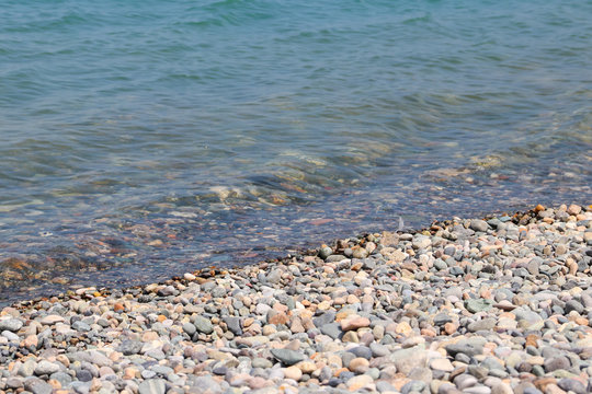 Fototapeta Pebble beach of the Black sea