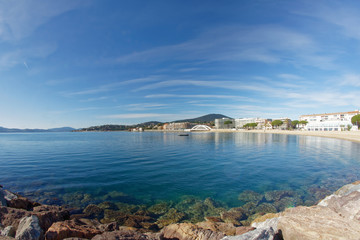 Fototapeta premium Sainte Maxime Beach and famous bridge - French Riviera - France