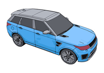 blue SUV car vector