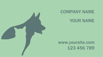 business card. cat and dog