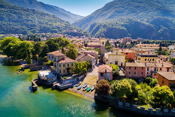 Dervio - Lago di Como (IT) - Vista aerea - obrazy, fototapety, plakaty