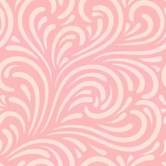 Papier Peint photo autocollant Rose clair Modèle sans couture abstrait bouclé. Arrière-plan tourbillon. Illustration vectorielle.