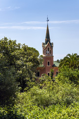 Fototapeta na wymiar Gaudi house in Park Guell