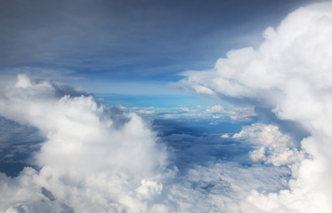 White clouds in blue sky