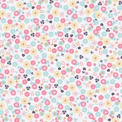 Simple cute pattern in small-scale flowers. Cute Floral pattern in the small flower. Motifs scattered random. Seamless vector texture. Elegant template for fashion prints.