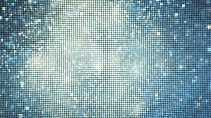 Fotobehang Abstract glittering geometric texture with blue and white pixels. Fantasy fractal design. Digital art. 3D rendering. © Klavdiya Krinichnaya