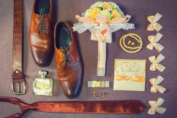 wedding attributes of brides. wedding accessories. wedding trifles