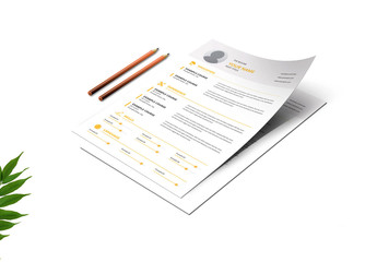 Resume Layout Set with Yellow Accents