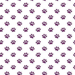 Vector seamless pattern with cat footprints. Can be used for wallpaper, web page background, surface textures.