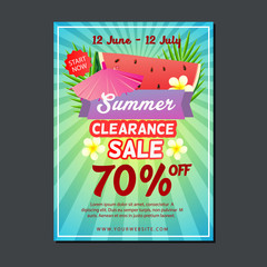 sale poster template with watermelon