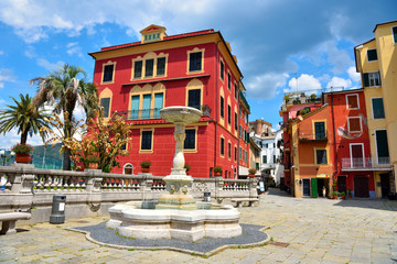 the historic center of sestri levante (genoa) with its colorful houses
