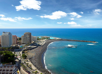 skyline of Puerto de la Cruz, Tenerife, Spain
