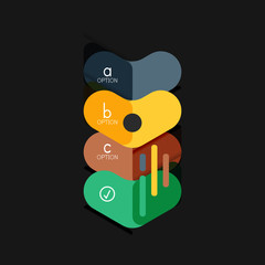 Flat design geometric infographics, arrow shape vector sticker or label, price tags, offer promotion badge, icon design, paper style layout for data graphic visualization step by step process, for