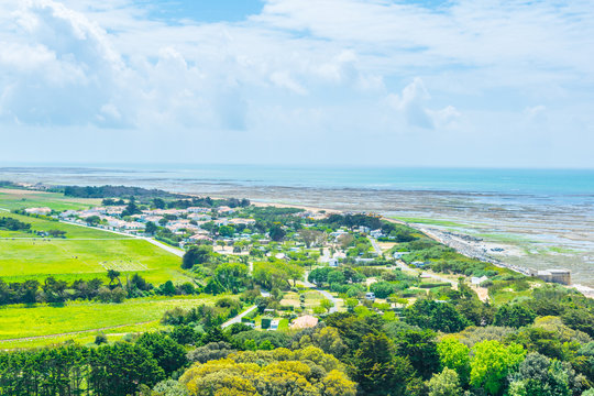 Aerial view of Saint-Cl&eacute;ment-des-Baleines, France