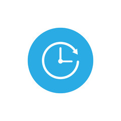 Clock icon. Vector illustration, flat design.