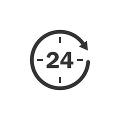 Clock icon. Vector illustration, flat design.