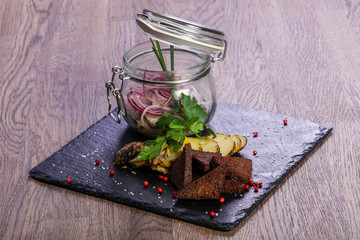 Pickled herring with bread