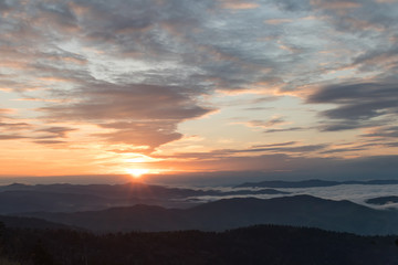 Sunrise over the Great Smoky Mountains National Park