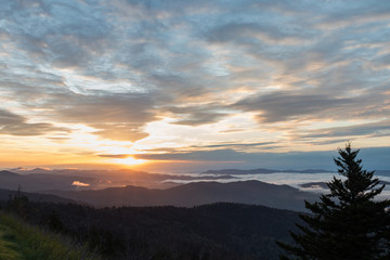 Sunrise over the Great Smoky Mountains National Park