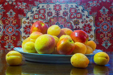 Peaches on the table
