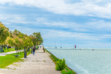 Seaside promenade in La Rochelle, France