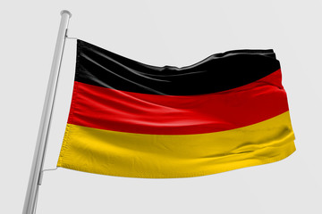 Isolated Germany Flag waving, 3D Realistic Germany Flag Rendered