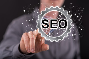 Man touching a seo concept