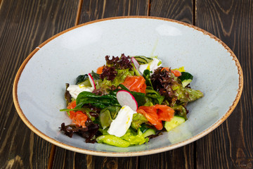 Salad with salmon