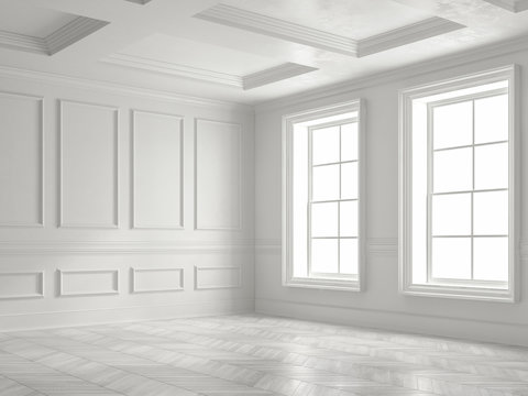 Interior empty room 3D rendering