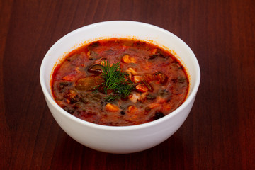 Traditional Solyanka soup