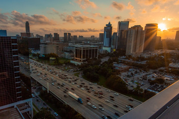 Rush Hour at sunset, Loop 610, Houston, TX