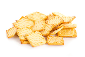 Cracker snack salt on white background isolation