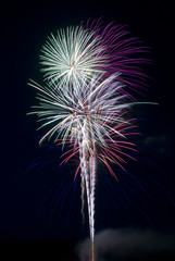 Fireworks display during night time fireworks show.