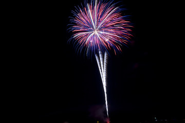 Fireworks display during night time fireworks show.