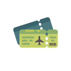 Two plane tickets flat icon
