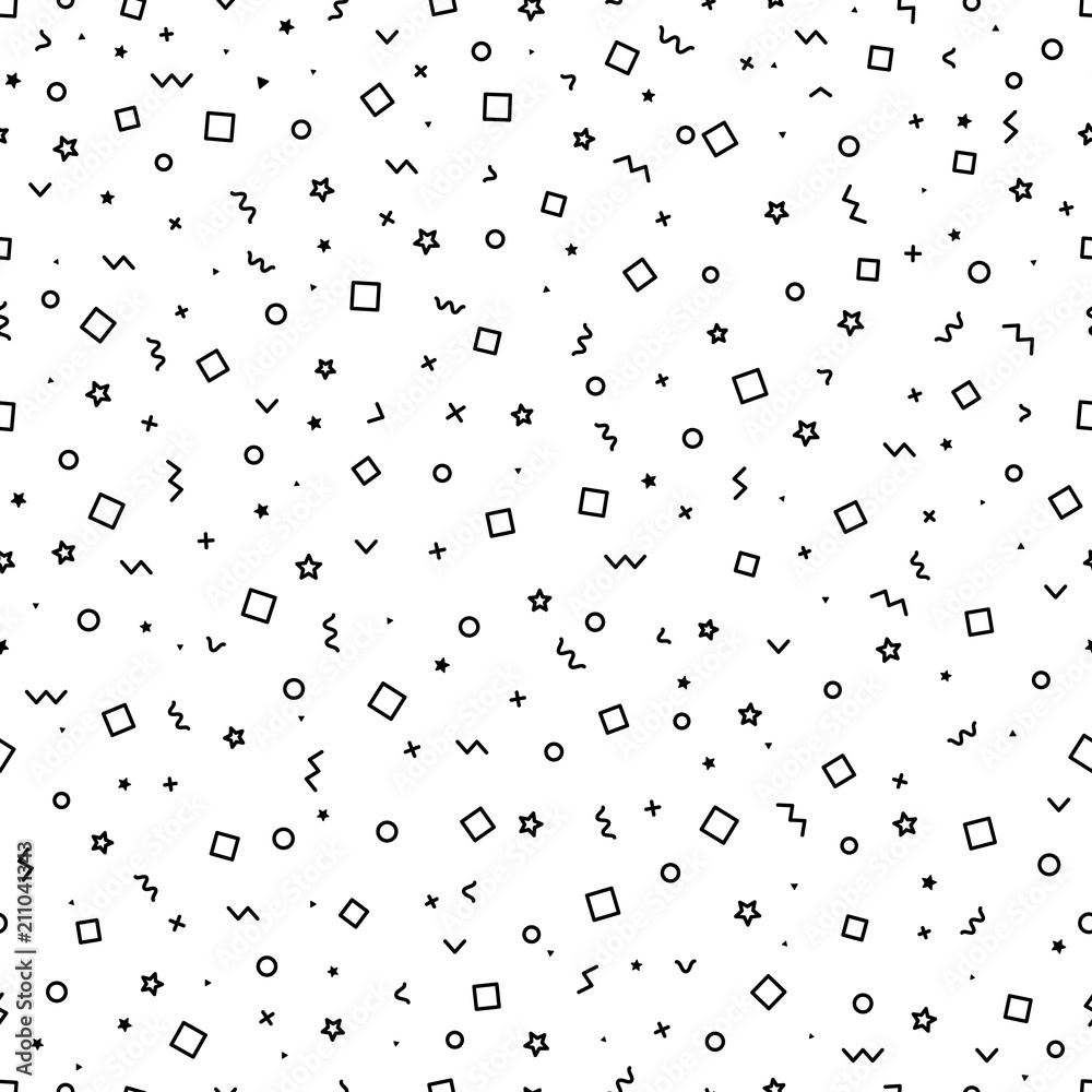 Fototapete abstract seamless pattern. different simple elements