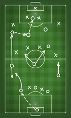 Football match tactics scheme. Vector illustration