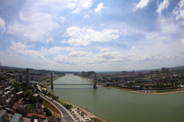 Fototapeta premium Dongting lake river scenery 桥梁 bridge