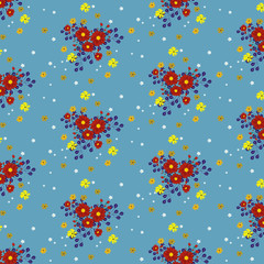 Fashionable pattern in small flowers. Floral seamless background for textiles, fabrics, covers, wallpapers, print, gift wrapping and scrapbooking. Raster copy.