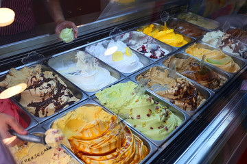 Ice cream in the old town of Rhodes. Greece