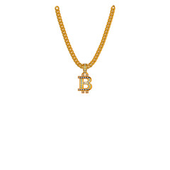 Goldkette mit Bitcoinanhänger