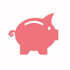 Vector business flat piggy bank icon isolated on a plain background