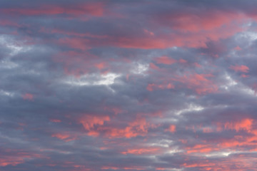 Background of the evening sky and amazing clouds.