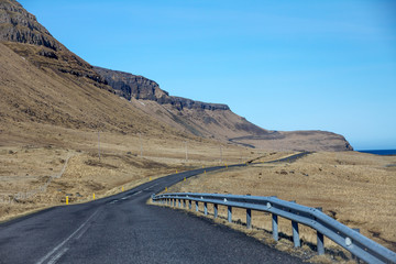 Driving a quiet road around Snaefellsnes Peninsula, Iceland
