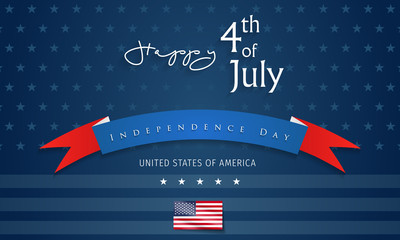 Happy 4th of July Independence Day greeting card. Happy independence day of America vector design.