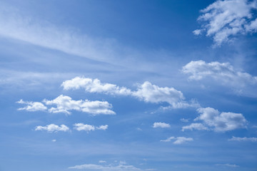 background of blue sky with fluffy white clouds	